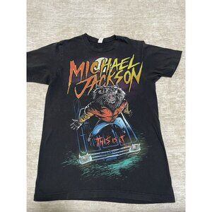 Michael Jackson This Is It Werewolf short sleeve black Shirt S Vintage